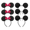 CHuangQi Mouse Ears Solid Black and Bow Minnie Headband for