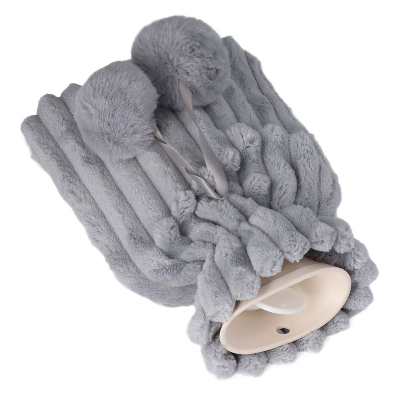 Hot Water Bag PVC Plush Fabric Cover Wide Mouth Design