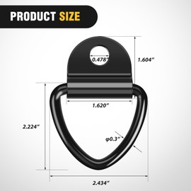 Nilight 10 Pack Tie Down Anchors Heavy Duty Steel V-Ring Bolt On D-Rings for Cargo on Trucks Pickups Trailers Warehouse Boat