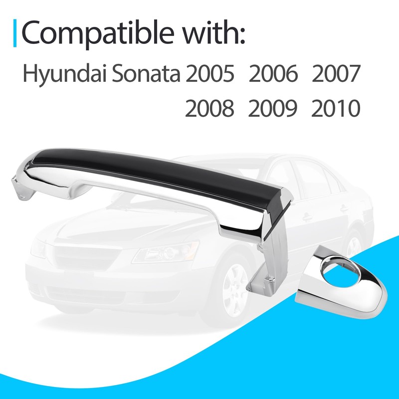 4pcs Outside Door Handle Set Compatible with Hyundai Sonata 2005-2010
