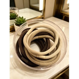 10Pcs Premium Quality Hair Ties for Thick Hair, No Crease Elastic Hair Ties with Storage Box, Ponytail Holders, 2-in-1 Wrist Bracelet Hair Bands for Women Girls, Random Mood Style (Neutral)