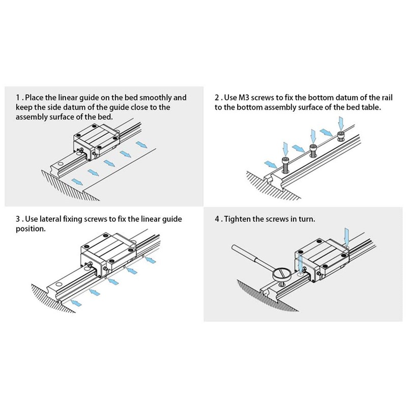 200mm Linear Guide Rail with 2 Sliding Blocks MGN12H Bearing