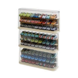 Yesesion Clear Mini Vehicles Organizer Box with 3 Tiers, Plastic Stackable Display Cases for Model Cars, Squishy Toys, Mini Doll, Animal, Bulk Mini Figures Showcase, 3 Pack