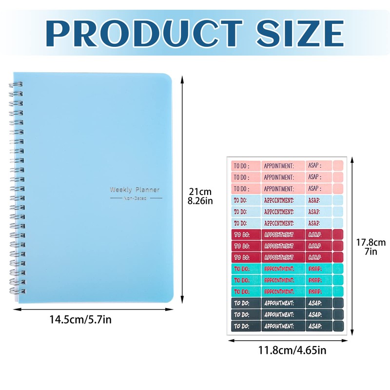 Weekly Planner Notebook, A5 Spiral To Do List Notebook 52