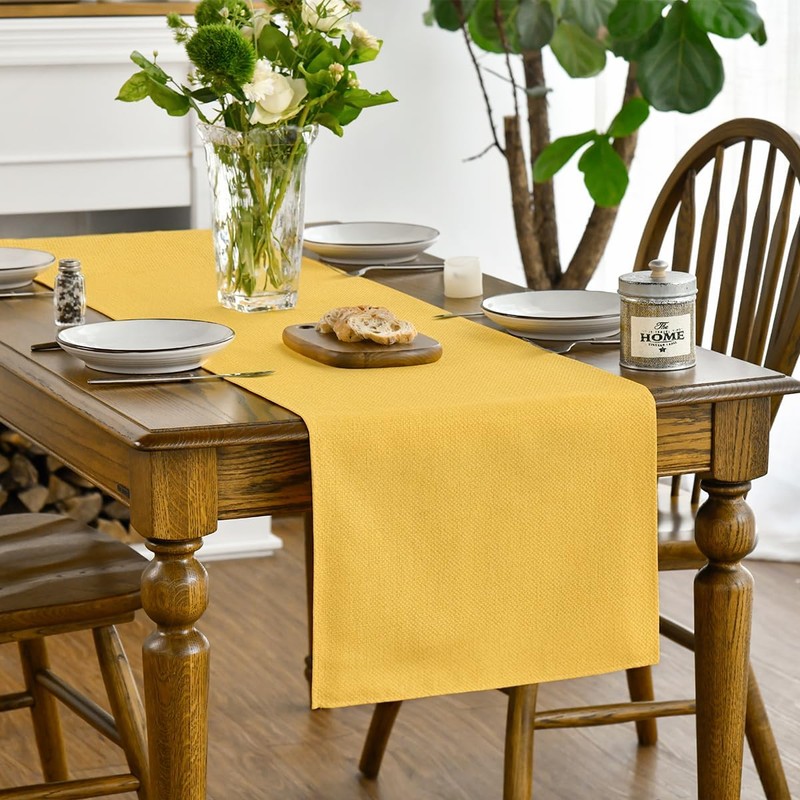 Artoid Mode Yellow Fall Table Runner, Seasonal Autumn Winter Machine