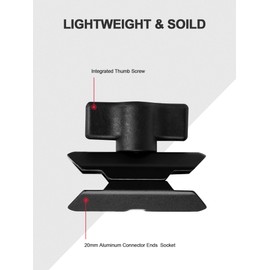 Nilkatss Double Socket Arm Aluminum, Dual 20 mm Socket Connector Ends, Short Arms Compatible with 20 mm Ball Components and Cell Phone Holder,1PC