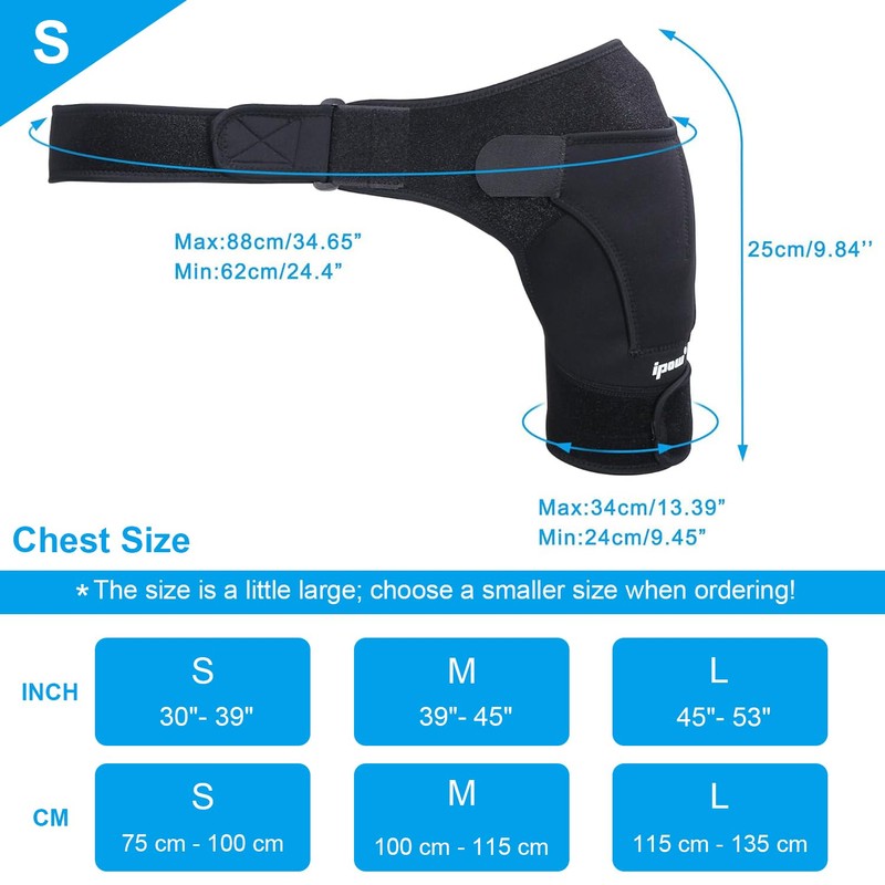 Ipow Adjustable Neoprene Shoulder Support Brace Strap Helps Shoulder Stability,
