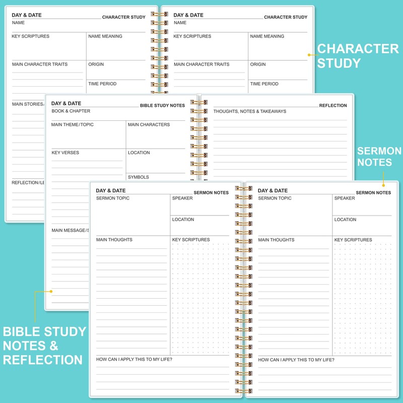 Heveboik Bible Study Journal – Church Notes Notebooks – Note
