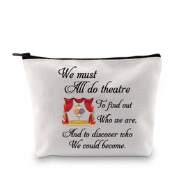 PLITI Theatre Drama Gift Funny Actor Actress Gift Comedy Tragedy Mask Gift We Must All Do Theatre Makeup Bag for Performer (Do Theatre bagU)