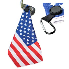 Magnetic Golf Towels for Golf Bags, Amercian Flag Golf Towels for Men & Women, Industrial Strength Magnet for Strong Hold to Golf Carts or Clubs