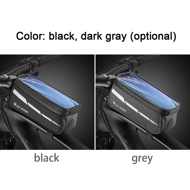 1L Bicycle Bag Reflective Bike Frame Fronttube Bag Touchscreen Mobilephone
