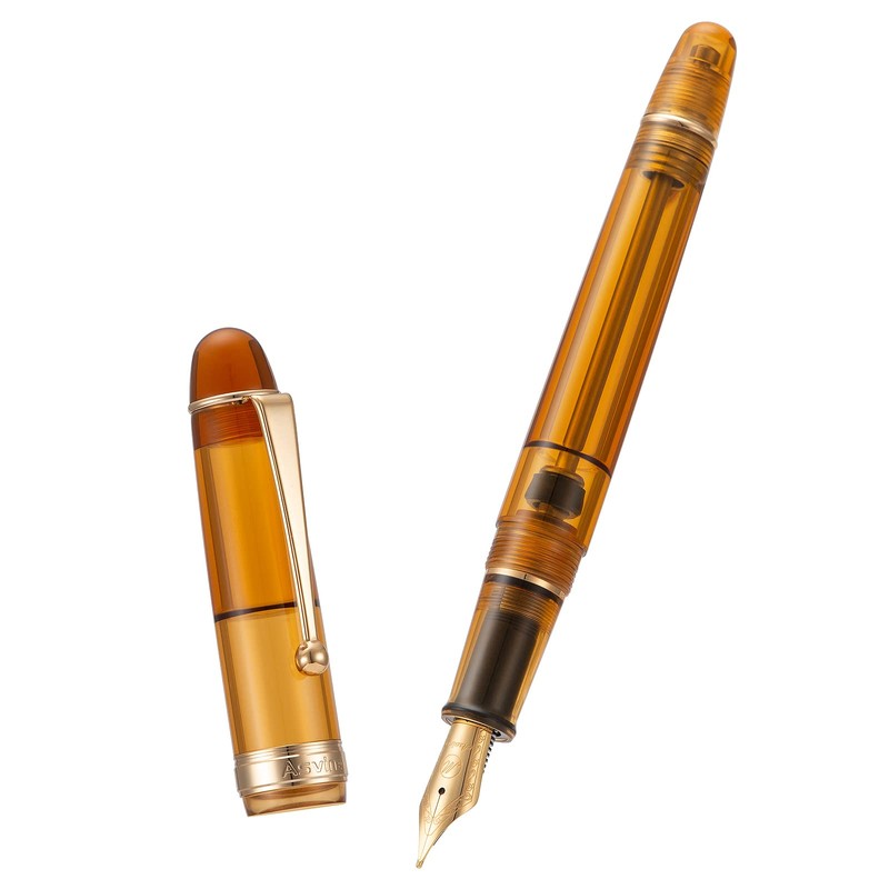Asvine V126 Vacuum Filling Fountain Pen Fine Nib, Transparent Brown