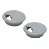 Tapon Pasacables Gris Guía Pasa Cables Para Escritorio 2 Pz
