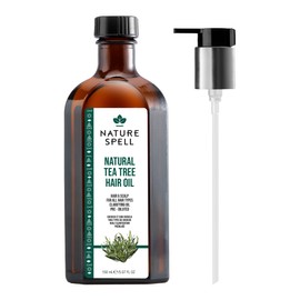 Nature Spell Tea Tree Oil for Hair & Scalp with Pump Dispenser, Pre-Diluted Lightweight Oil to Support Scalp Clarity and Soothe Irritation, Vegan, For All Hair Types, 150ml