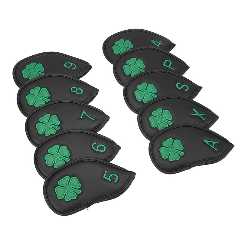 10 PCS Golf Club Head Covers Four Leaf Clover Pattern