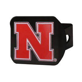 FANMATS 22750 Nebraska Cornhuskers Black Metal Hitch Cover - 3D Color Emblem