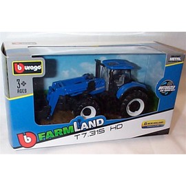 Bburago New Holland T7 315 Tractor With Front Loader 2018 Blue Vehicle 1:32 scale diecast model