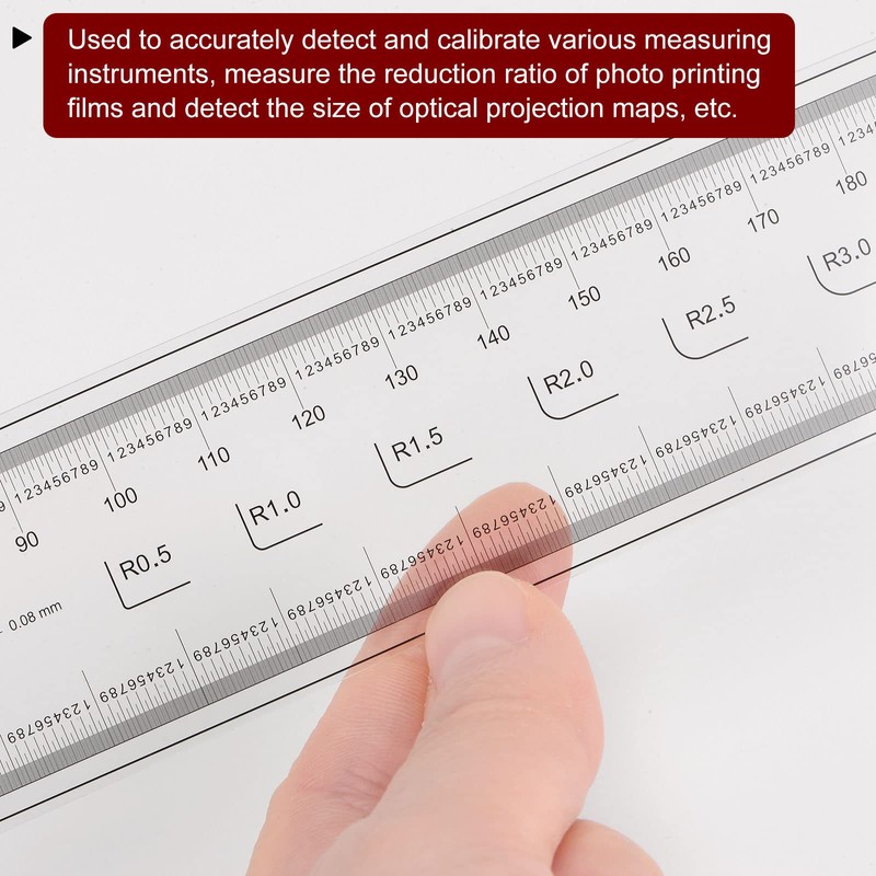 sourcing map Film Flexible Ruler 20 cm 0.1 mm Scale