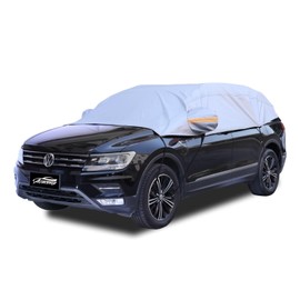 AltoCover Half Car Cover, Windshield Cover for Ice and Snow with Cotton Liner, Car Cover Waterproof All Weather for Snow, Sun, Rain, Dust, UV Protection Fit SUV L
