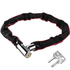 Garegce Bike Lock, Bicycle Locks, Bike Chain Lock with 2 Keys, Anti-Theft Cycling Locks with Security Waterproof Cover, High Security for Bicycle, E-Bike, MTB, Scooter, Door, Motorcycle