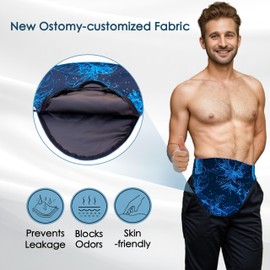 WearWan Ostomy Belt | Leak & Odor Protection | Abdomen Ostomy Bag Covers for Men and Women | Sports and Daily Life | Size M, Celestial Plumes