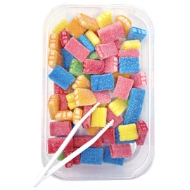Zweet Sour Brix Rainbow Candy, Sour Rainbow Brix, Licorice Bricks – Sour Licorice, Sour Kosher Candy, Halal Candy 10 Ounces Each