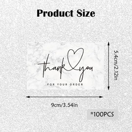 100 PCS Thank You Cards 9x5cm Blank Greeting Cards Elegant Appreciation Cards for Birthday Wedding Business Store Customer