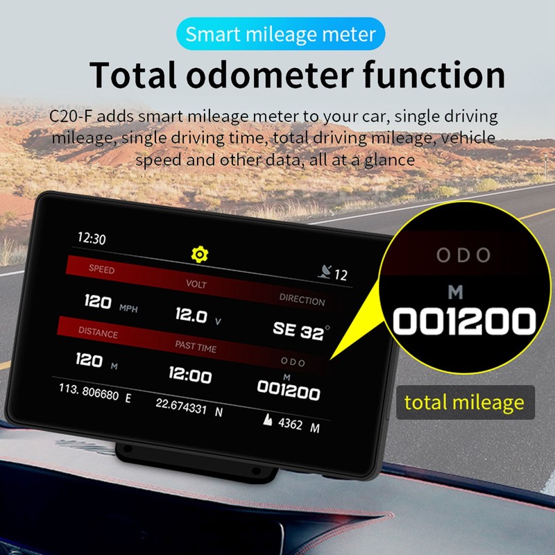 Car Smart HUD Display Dashboard Heads Up Windshield Speedometer Fatigue