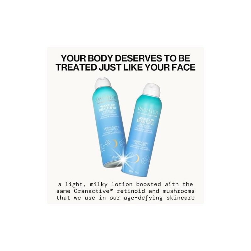 Pacifica Wake Up Beautiful Body Serum, Hydrating & Lightweight, Retinol,