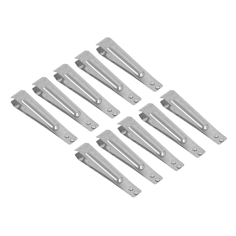 10pcs Fish Bone Tweezers Stainless Steel Flat Tip Hair Tweezers