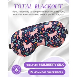 Miss Adola Sleep Mask for Kids - Cute Kawaii Cartoon Silk Sleeping Mask with Adjustable Strap Soft Smooth Light Eye Mask for Sleeping Silk Kids Eye Cover for Boys Girls Teens, Red