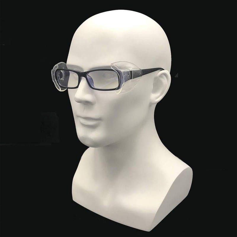 10 Pairs Safety Glasses Side Shields, Flexible Clear Anti-Slip On