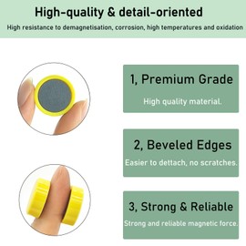 PYJLBX Fridge Magnets, 40Pcs Magnets Strong Magnet Small Magnets Whiteboard Magnets Heavy Duty, Mini Magnets Fridge Magnets for Adults, Cute Round Magnets for Whiteboard, Crafts, Notice board (Yellow)