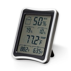 SnapSafe Digital Hygrometer, 75909 - Indoor Temperature and Humidity Monitor with Touchscreen LCD Display - Ideal Room Thermometer Hygrometer for Gun Safes & Cabinets, Closets, Workbench & More