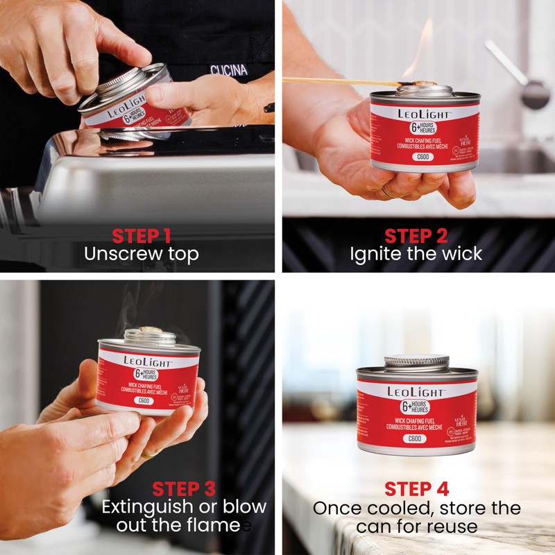 6 Pack Chafing Fuel 6 Hour Burn – Odorless, Smokeless