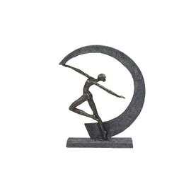 Deco 79 Resin Dancer Sculpture, 12" x 3" x 15", Gray
