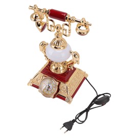 Vintage Telephone Model Table Lamp Alarm Clock Function Easy Assembly Decorative Phone Model for Home Cafe