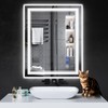 InfiniGlass 30"x24" LED Bathroom Mirror with Anti-Fog, Stepless Dimmable Lights,
