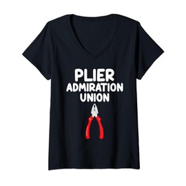 Womens Plier Admiration Union Tool Box Needle Nose Slip Joint Flat V-Neck T-Shirt