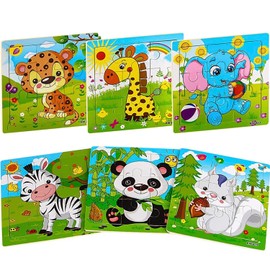 JAYLEN Rompecabezas de Animales Rompecabezas de 9 Piezas Juego de Juguetes educativos de Aprendizaje Preescolar Rompecabezas de Animales ¡No Apto para niños Menores de 6 años! (Animales 1)