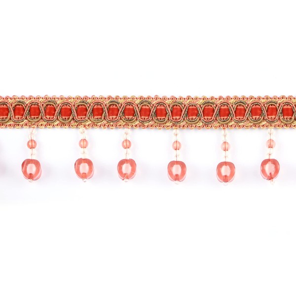 Fenghuangwu 6.5 Yard Handmade Beaded Hanging Tassel Pendant Fringe Trim