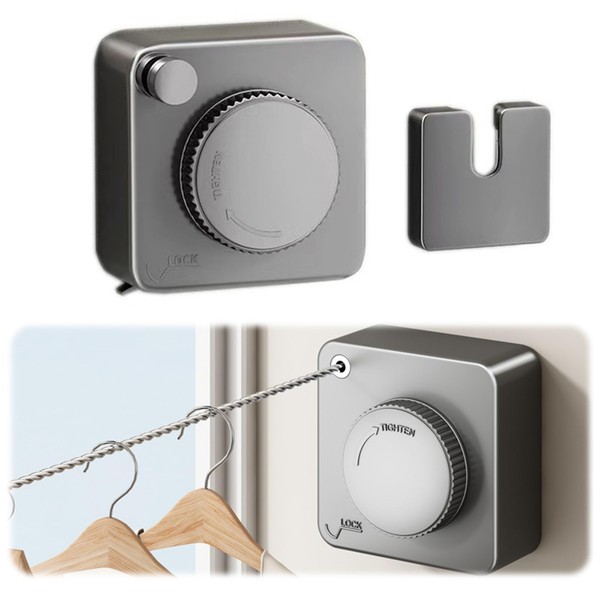 5.1M Extendable Clothesline,Osuter Extendable Clothesline Stainless Steel,Wall Mounted,Retractable Clothes Drying