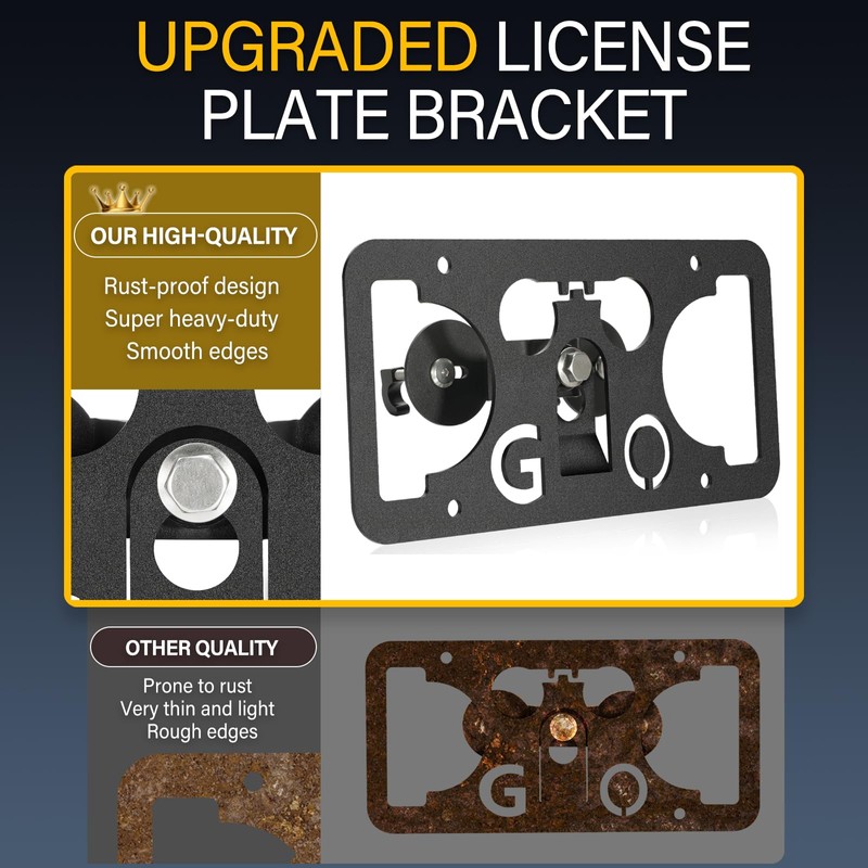 No Drill License Plate Holder Compatible with Jeep Cherokee 2014-2023