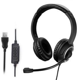 zaqwsx Wired USB Headset Call Center Headset with Microphone Game Noise Canceling Over-Ear Headphones for Computer PC Laptop