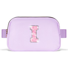Uygafly Graduation Gifts for Teens Kids Daughter Sister Her - Birthday Gifts for 3 4 5 6 7 8 9 10 11 12 13 Year Old Girls,Fanny Pack Crossbody Bag Belt Bag Cute Trendy Stuff | Lavender,Initial I