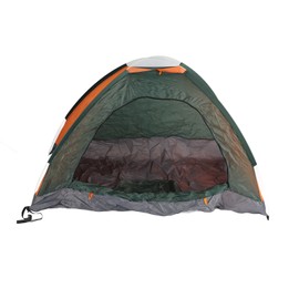 Automatic Setup Tent Large Capacity Waterproof Rainproof Tent for Outdoor Camping Traveling Green and Orange 1‑2 Person Single Door No Skylight