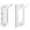 BNPUHIU Single Brush Wall Plate(White/10Pack), Cable Pass Through Insert for