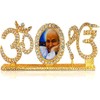 GURU JI Swaroop Brass Stonework Idol with Golden Studded Om