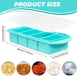 Zoruam Soup Freezer Container, 2 Packs Silicone Freezer Mould with Lid