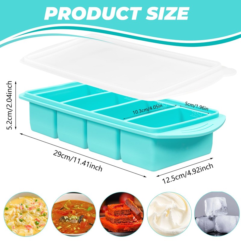 Zoruam Soup Freezer Container, 2 Packs Silicone Freezer Mould with